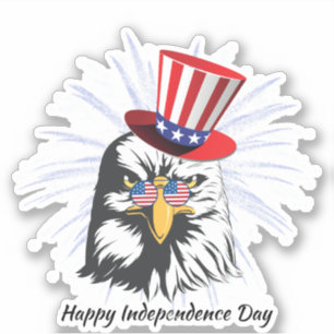Adesivo Vidro De Bandeira Do Dia Independente Da Águia Usa