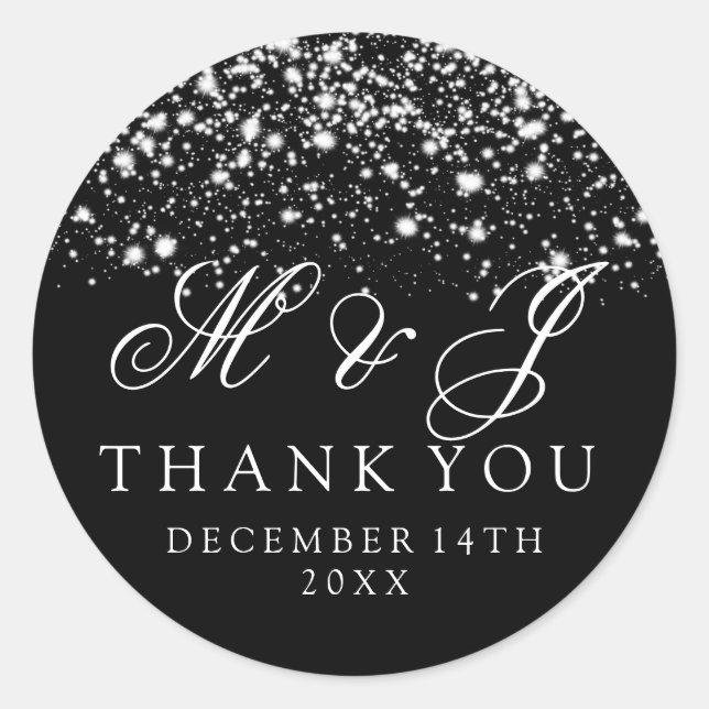 Adesivo Vidro de Prata de Prata de Meia-Noite de Casamento (Frente)