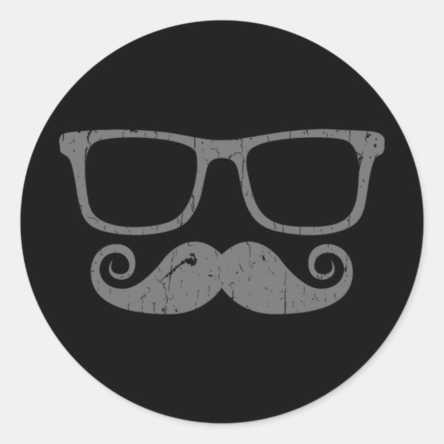 Adesivo Vidro do Nerd do bigode (Frente)