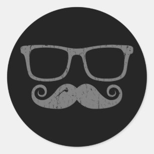 Adesivo Vidro do Nerd do bigode