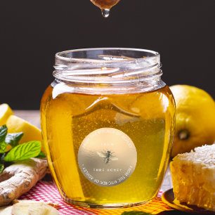 Adesivo Vidro Dourado de Abelhas de Mel, Circular Personal