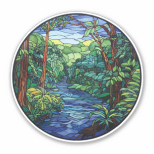 Adesivo Vidro Estido Decalado De Vinilo, Rio Da Selva