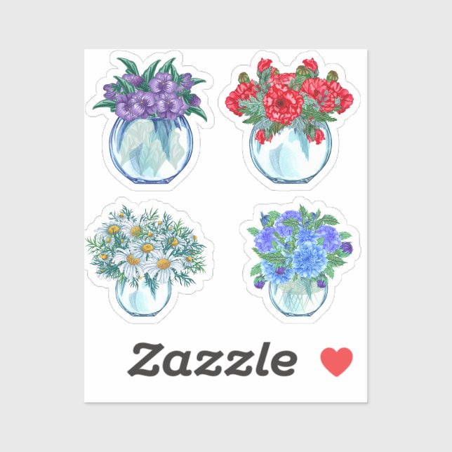 Adesivo Vidro Floral Vases Stickers (Folha)