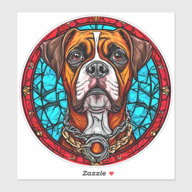 Adesivo Vidro Manchado Cachorro Boxer (Folha)
