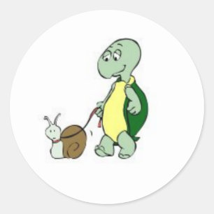 Adesivo Vidro-Tartaruga andando um Caracol!