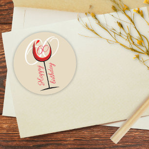 Adesivo Vidro Vermelho Moderno 60º Aniversário