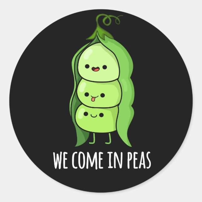 Adesivo Viemos Em Ervilhas Engraçadas Pea Pun Dark BG (Frente)