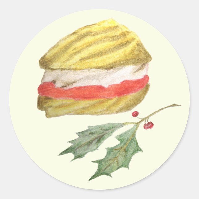 Adesivo Viennese Whirls Biscuit and Holly Christmas (Frente)