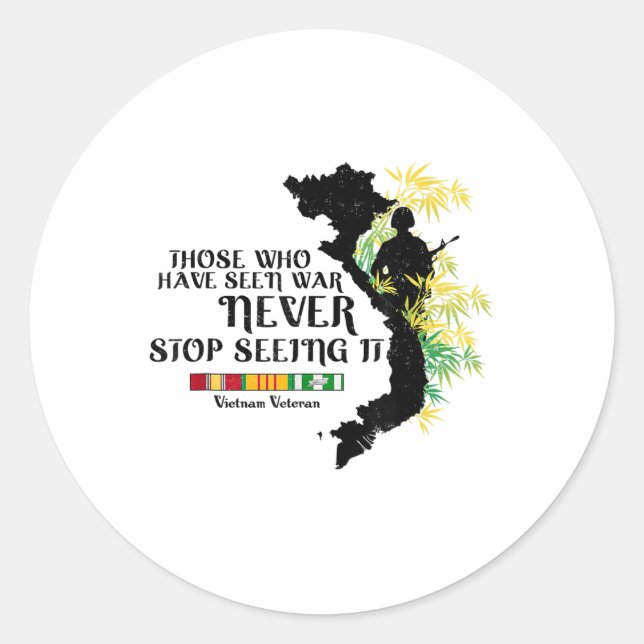 Adesivo Vietnã Veterano Quem Viu A Guerra (Frente)