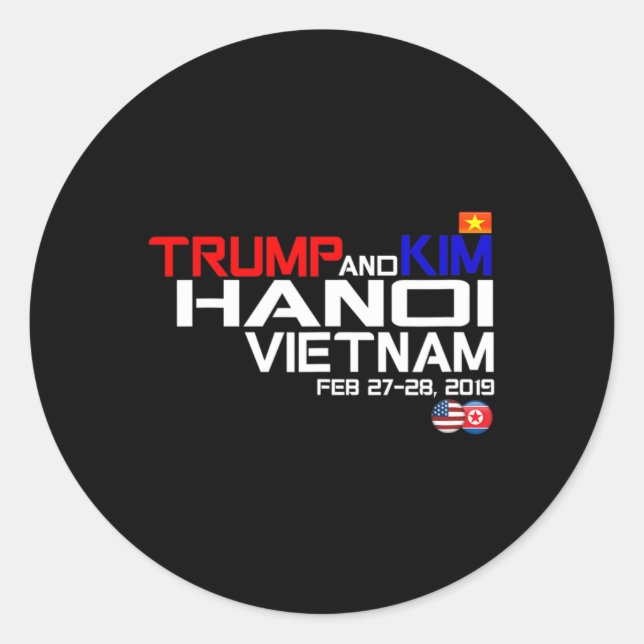 Adesivo Vietnam Suummit Kim And Trump T Shirt  (Frente)