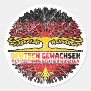 Adesivo Vietnam Vietnamesisch Deutsch Alemanha Baum