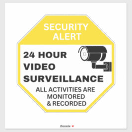 Adesivo Vigilância em vídeo em 24 horas