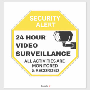 Adesivo Vigilância em vídeo em 24 horas