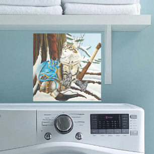 Adesivo Viking Cat Blue Dragon