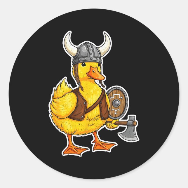 Adesivo Viking Duck Funny Warrior Design  (Frente)