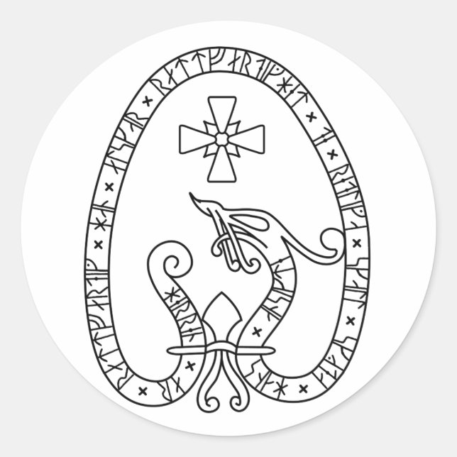 Adesivo Viking Rune Stone black and white (Frente)