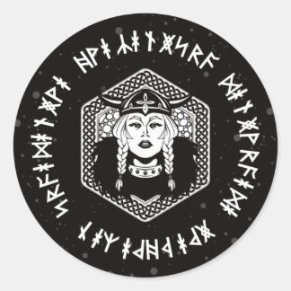 Adesivo Viking Shield Maiden Celtic Warrior