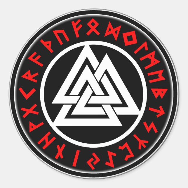 Adesivo Viking Triscalion Red Runes  (Frente)