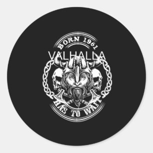 Adesivo Viking Year Of Birth 61 "Valhalla tem que esperar"