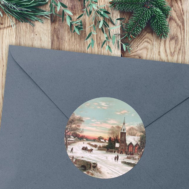 Adesivo Village Stickers (A beautiful Christmas envelope seal/sticker.)