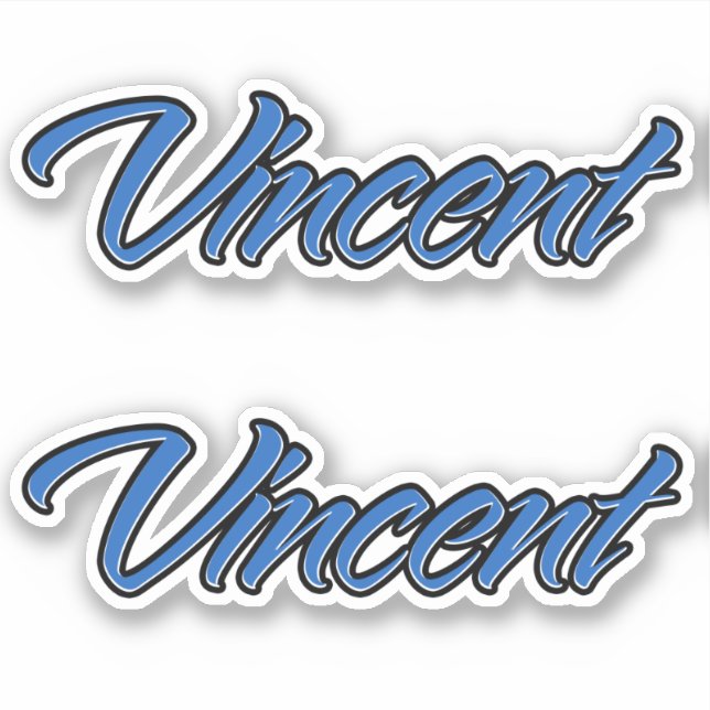 Adesivo Vincent Name blue Aufkleber Sticker Stickerset (Frente)
