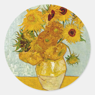 Adesivo Vincent Van Gogh 12 Girassóis Impressionista