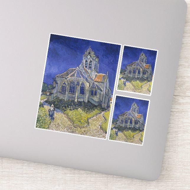 Adesivo Vincent Van Gogh, a Igreja dos Auvers (Detalhe)
