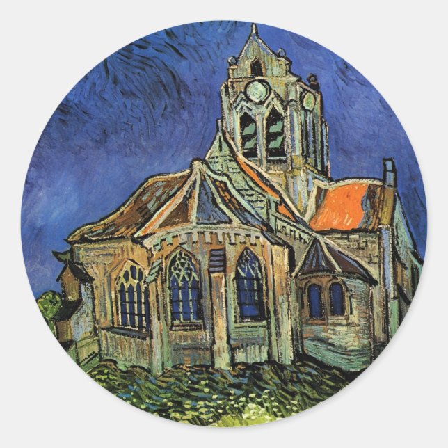 Adesivo Vincent van Gogh - A Igreja em Auvers (Frente)