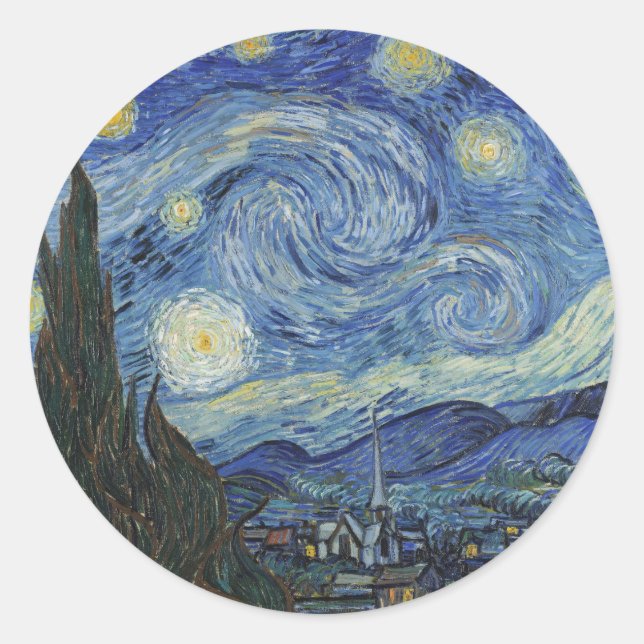 Adesivo Vincent van Gogh | A Noite Estrelada, junho de 188 (Frente)