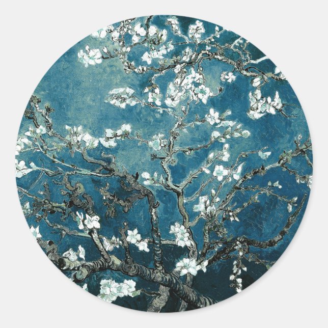Adesivo Vincent Van Gogh Almond Blossoms Dark Teal (Frente)