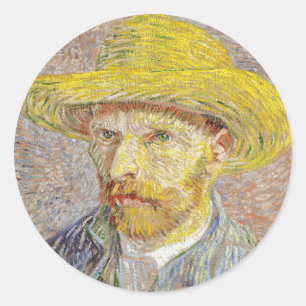 Adesivo Vincent van Gogh - Autorretrato com Chapéu de Palh