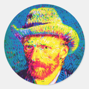 Adesivo Vincent Van Gogh - Autorretrato com Chapéu Pop Art