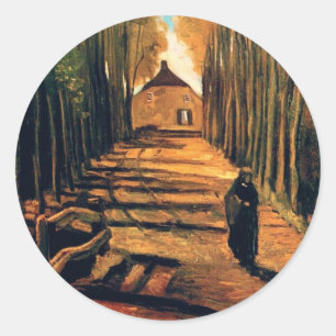 Adesivo Vincent Van Gogh - Avenida de Choupos no Outono