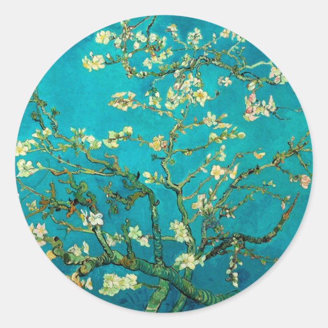 Adesivo Vincent Van Gogh Blossoming Almond Tree Arte Flora (Frente)