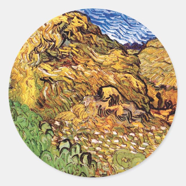 Adesivo Vincent Van Gogh - Campo Com Montes De Grãos (Frente)