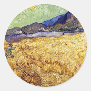 Adesivo Vincent Van Gogh - Campo de Trigo com Ceifador e S
