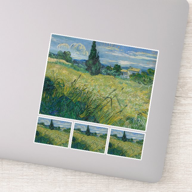 Adesivo Vincent Van Gogh, Campo de Trigo Verde com Cypress (Detalhe)