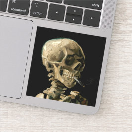 Adesivo Vincent van Gogh - Crânio com cigarro queimado