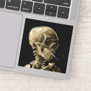 Adesivo Vincent van Gogh - Crânio com cigarro queimado