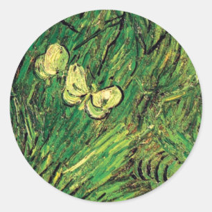 Adesivo Vincent Van Gogh - Duas Borboletas Brancas Arte Fi