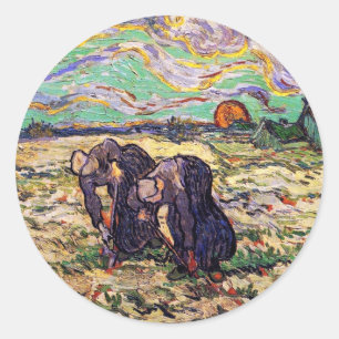 Adesivo Vincent Van Gogh - Duas Mulheres Camponesas - Arte