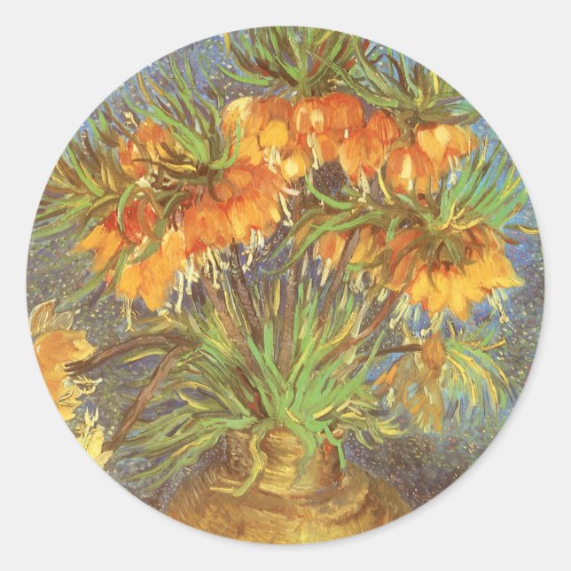 Adesivo Vincent van Gogh - Fritillaries em um vaso de cobr (Frente)