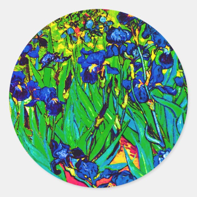 Adesivo Vincent Van Gogh - Íris - Amante de Flores Pop Art (Frente)