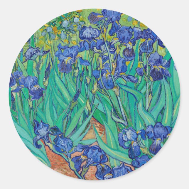 ADESIVO VINCENT VAN GOGH "IRISES" ROUND ENVELOPE SEAL (Frente)