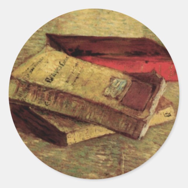 Adesivo Vincent van Gogh - Natureza-morta com Três Livros (Frente)