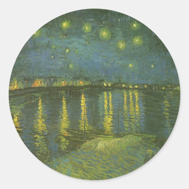 Adesivo Vincent van Gogh - Noite Estrelada sobre o Ródano (Frente)