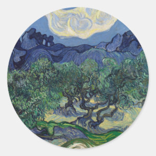 Adesivo Vincent van Gogh - Oliveiras, Montanhas Alpilles