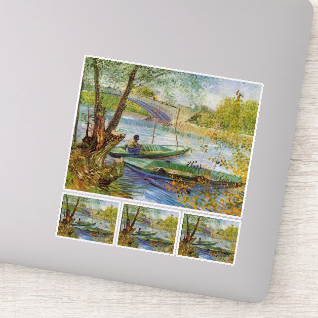 Adesivo Vincent Van Gogh, pescando na Primavera (Detalhe)