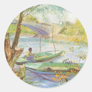 Adesivo Vincent van Gogh Pescando na Primavera, Pont de Cl