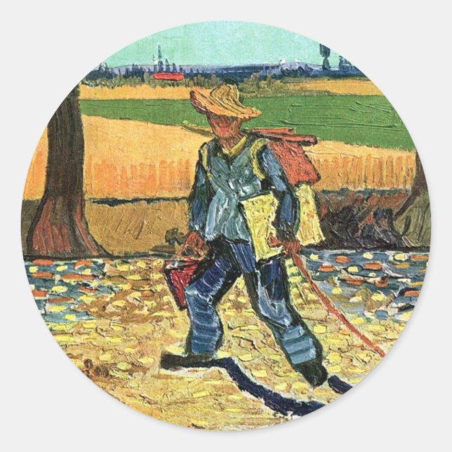 Adesivo Vincent Van Gogh - Pintor A Caminho Do Trabalho (Frente)